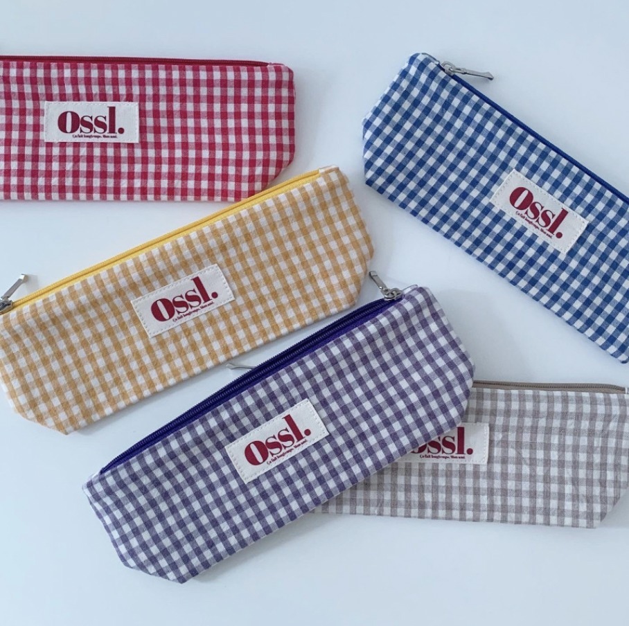 Ossl ペンケース 韓国人気【Ossl.】ハンドメイド カラーチェックペンケース 全5色(2)