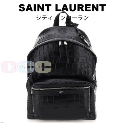 Saint Laurent バックパック・リュック SAINT LAURENT シティ サンローラン（レザー／クロコ型）