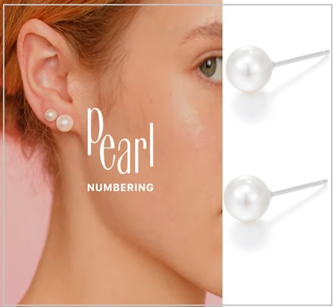 正規品★NUMBERING★パール スタッド ピアス 8mm/安心追跡