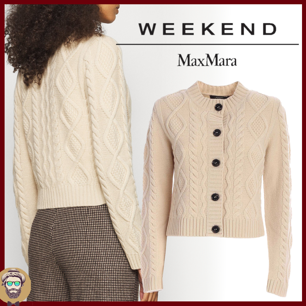 ∞WEEKEND MAX MARA∞ピュアウール ケーブル カーディガン