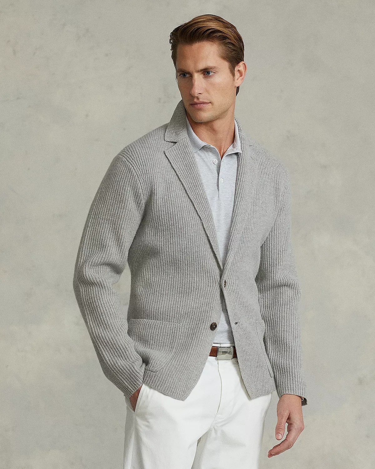 Ralph Lauren カーディガン 大人コーデ【Ralph Lauren】ノッチ ラペル ウール カーディガン(3)