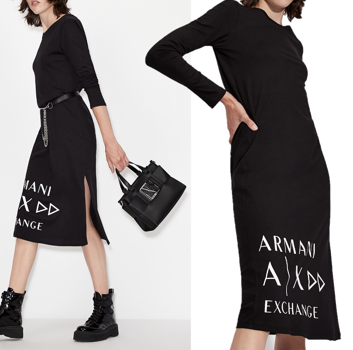 新作モデル 関税込 A X Armani Exchange 長袖 Tシャツドレス ワンピース サイズを選択してください Xl Www Gatorheatandair Com