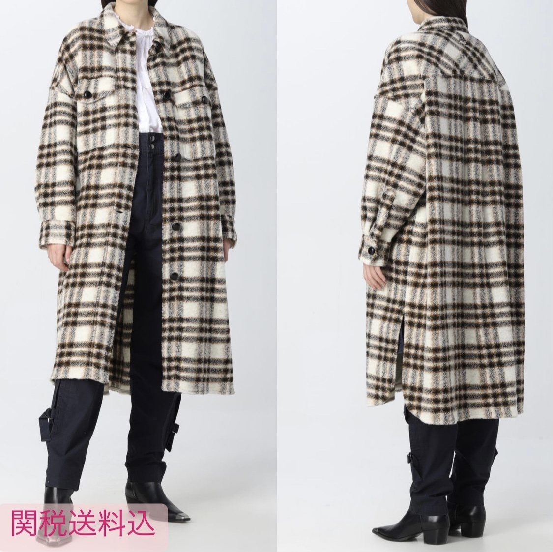 関税送料込【Isabel Marant Etoile】 FONTIZI チェック コート