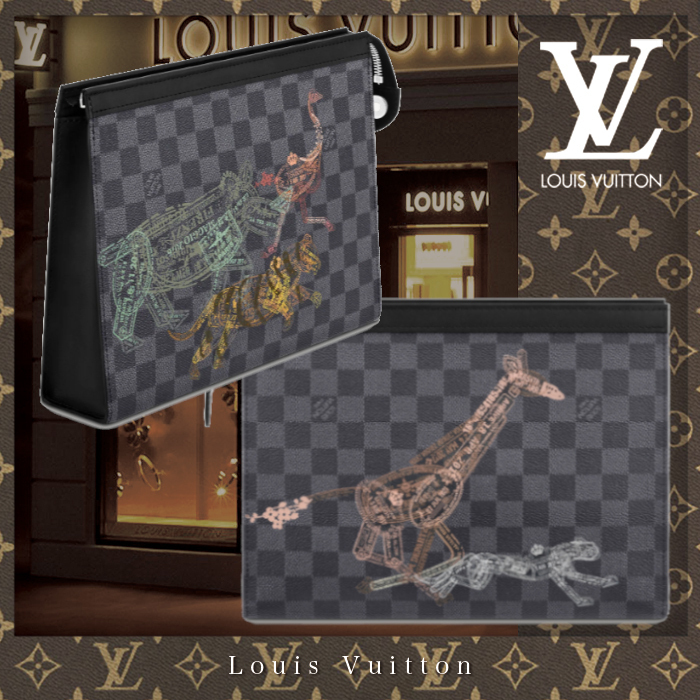 M30675 Louis Vuitton 2018 Men Pochette Voyage MM Ardoise