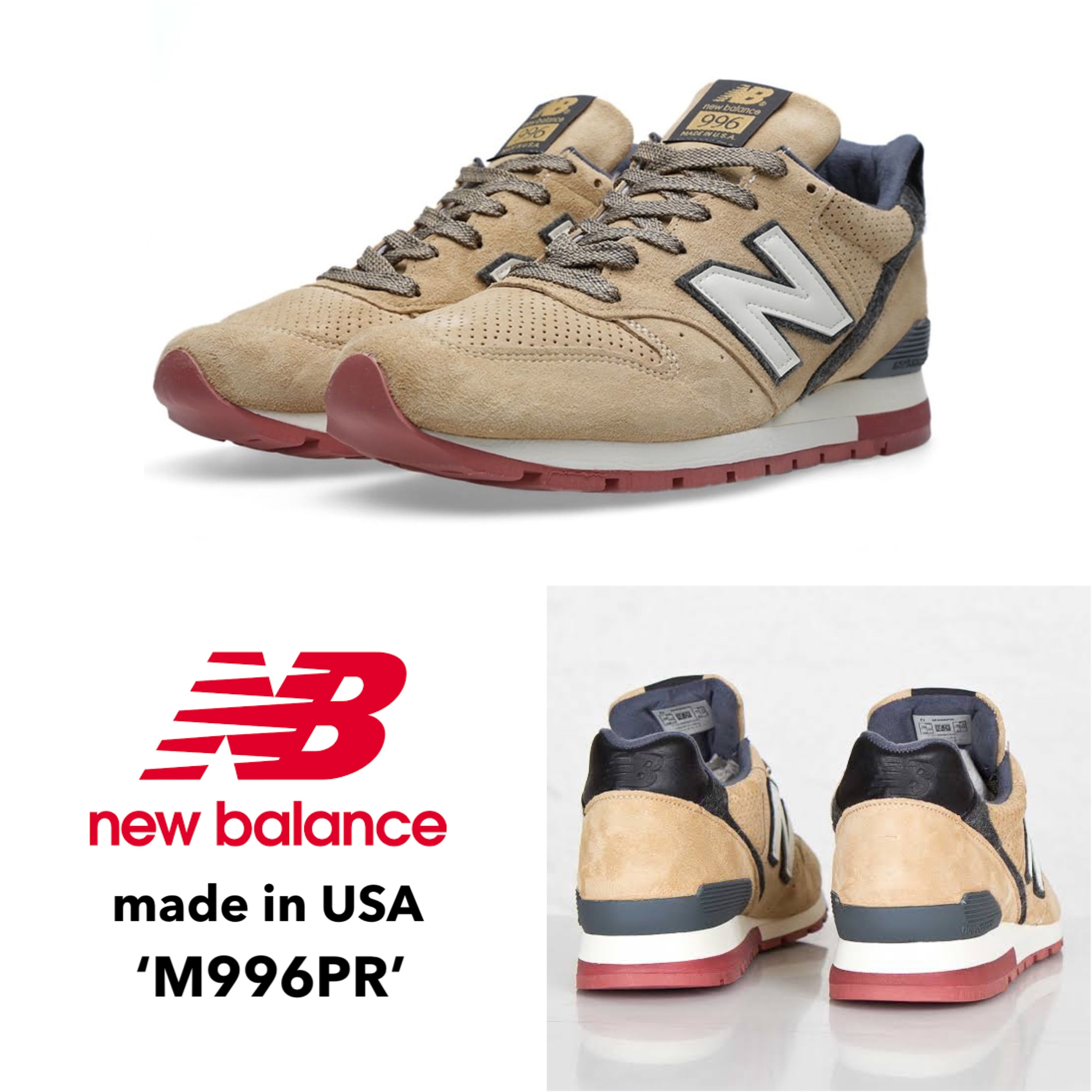 新品 USA製 NEW BALANCE M996PR SAND/GREY