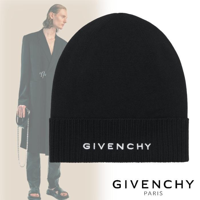 50%OFF 【日本未入荷】GIVENCHY ブラック 都会的 ロゴ ウール ビーニー ニットキャップ・ビーニー 50%OFF 【日本未入荷】GIVENCHY ブラック 都会的 ロゴ ウール ビーニー ニットキャップ・ビーニー