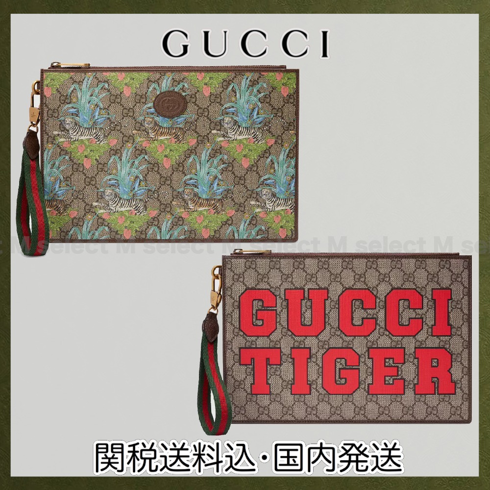 驚きの価格が実現! すぐにお届け☆大人気【GUCCI】GUCCI TIGER ポーチ GG プリント クラッチバッグ 驚きの価格が実現! すぐにお届け☆大人気【GUCCI】GUCCI TIGER ポーチ GG プリント クラッチバッグ