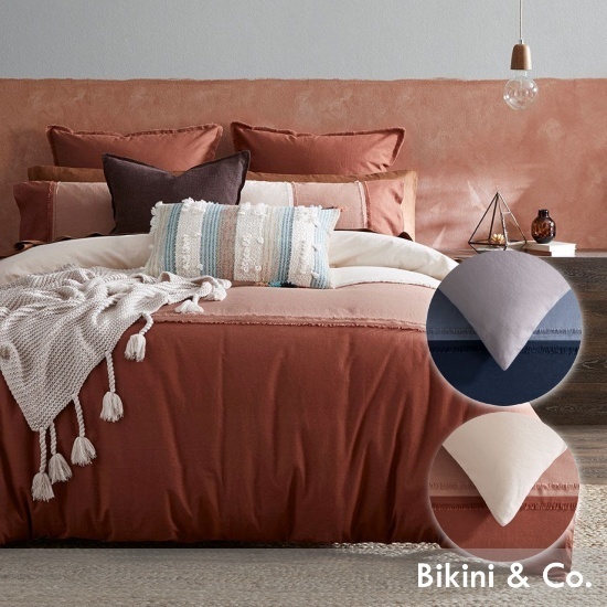 Bed Bath`N Table■リネン＆コットンカラーパネル布団＆枕カバー