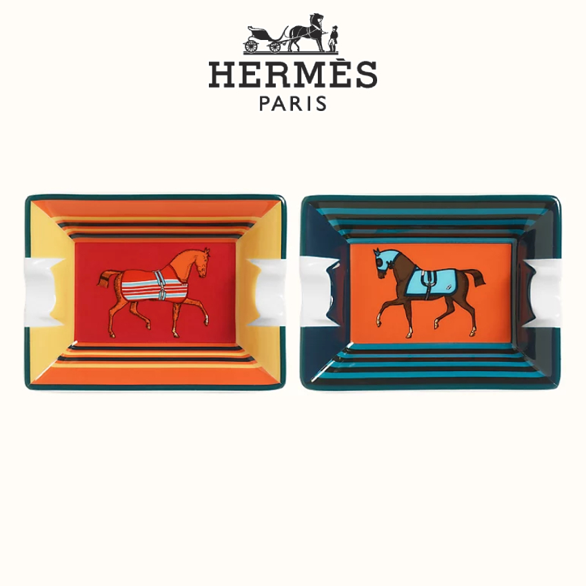 HERMES★ミニ灰皿2点セット ロカバール・ア・シュヴァル ★即納 HERMES★ミニ灰皿2点セット ロカバール・ア・シュヴァル ★即納