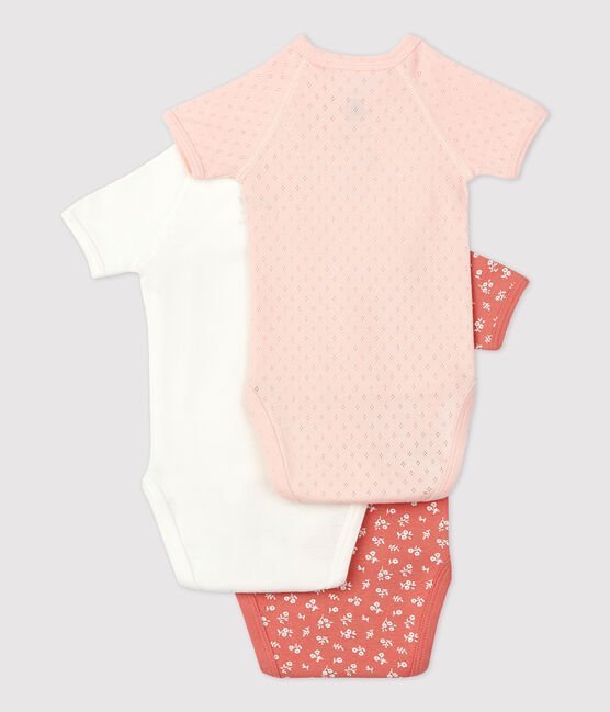 PETIT BATEAU ベビー肌着・下着 PETIT BATEAU 前開き半袖ボディ3枚セット 1M〜12M(3)