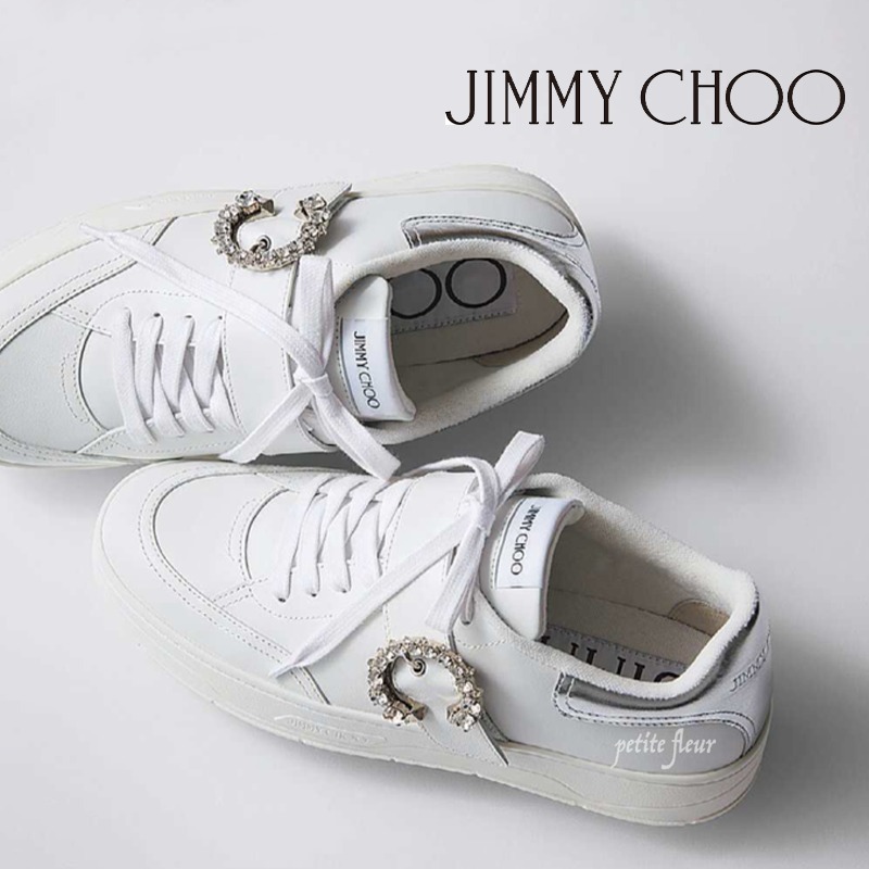 JIMMY CHOO 雑誌掲載 スニーカー メタリック バックル シルバー
