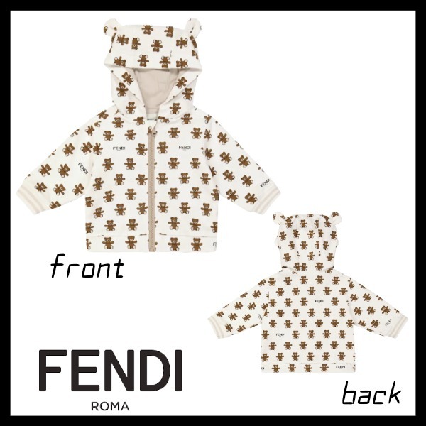 カタログギフトも! ★FENDI KIDS★ベビープリントジャージーパーカー ベビー用トップス カタログギフトも! ★FENDI KIDS★ベビープリントジャージーパーカー ベビー用トップス