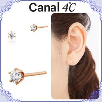 大人気!! Canal 4℃ K10ピンクゴールド ダイヤモンド一粒ピアス