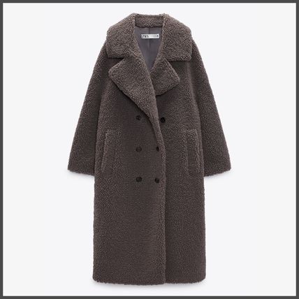 Zara ダブルブレスト フェイクボアコート Zara コート Buyma