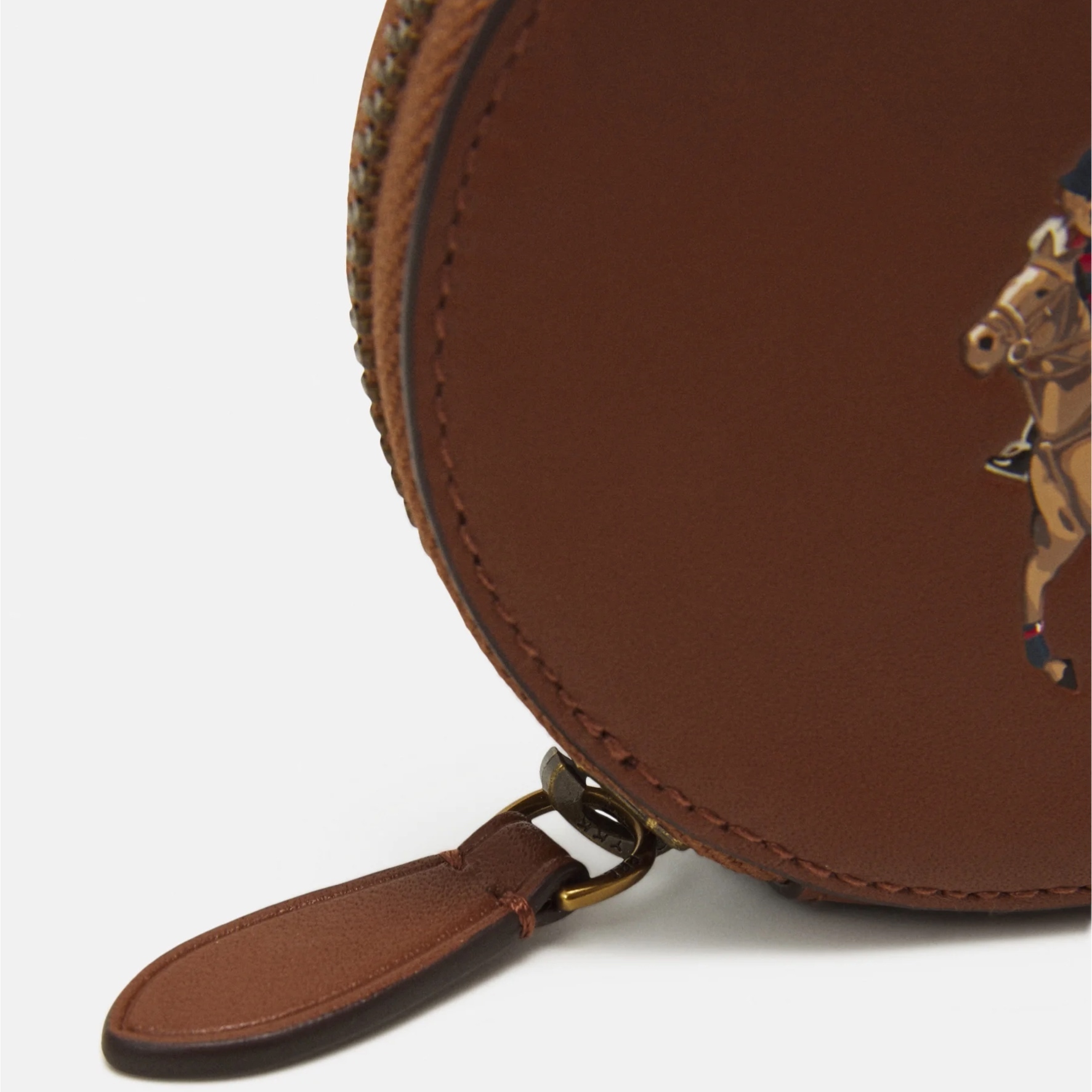 【POLO RALPH LAUREN】コインパース ポーチ ポロベア レザー 茶