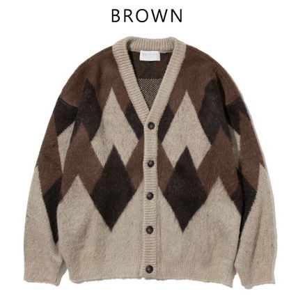 KNITTED カーディガン ★BTS着用BRAND★KNITTED★BULKY BRUSH ARGYLE CARDIGAN(2)