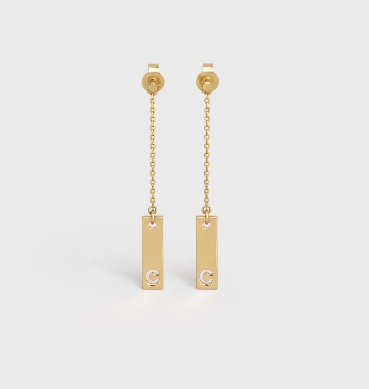 CELINE ピアス CELINE ロゴ ブラス タグ ピアス(2)