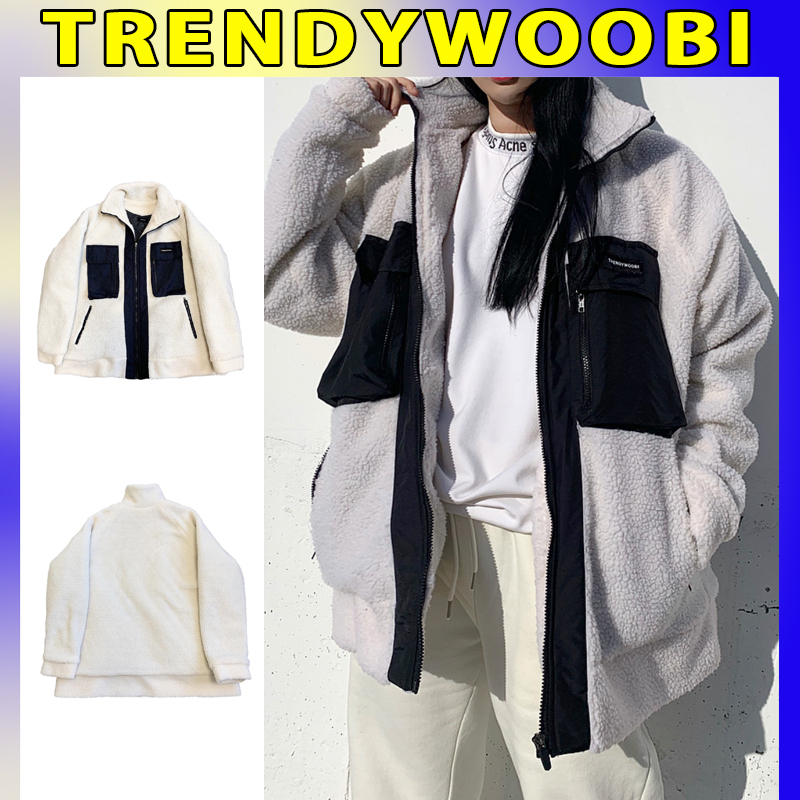【着後レビューで 送料無料】 oversize ◇Trendywoobi◇ フリースジャケット_ivory unisex / フリースジャケット 【着後レビューで 送料無料】 oversize ◇Trendywoobi◇ フリースジャケット_ivory unisex / フリースジャケット