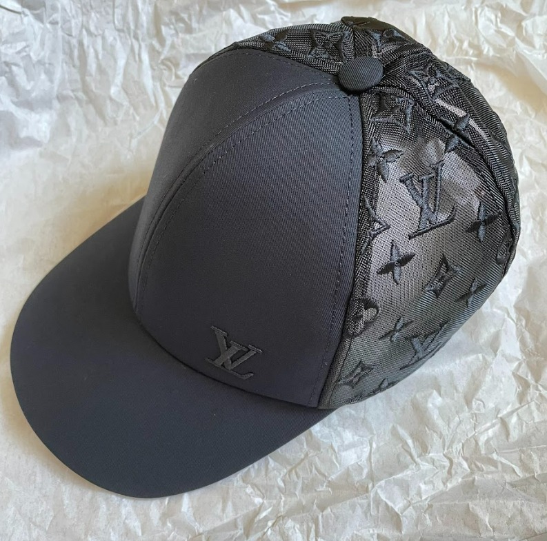 Louis Vuitton M77114 Black Men Monogram Mesh Hat Baseball Cap L