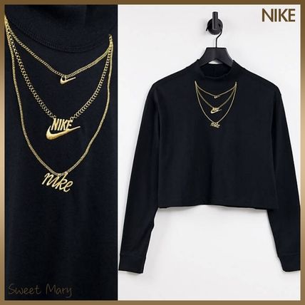 Nike☆ネックレス刺しゅう/モックネック 長袖トップ♪【送料込】 Nike☆ネックレス刺しゅう/モックネック 長袖トップ♪【送料込】