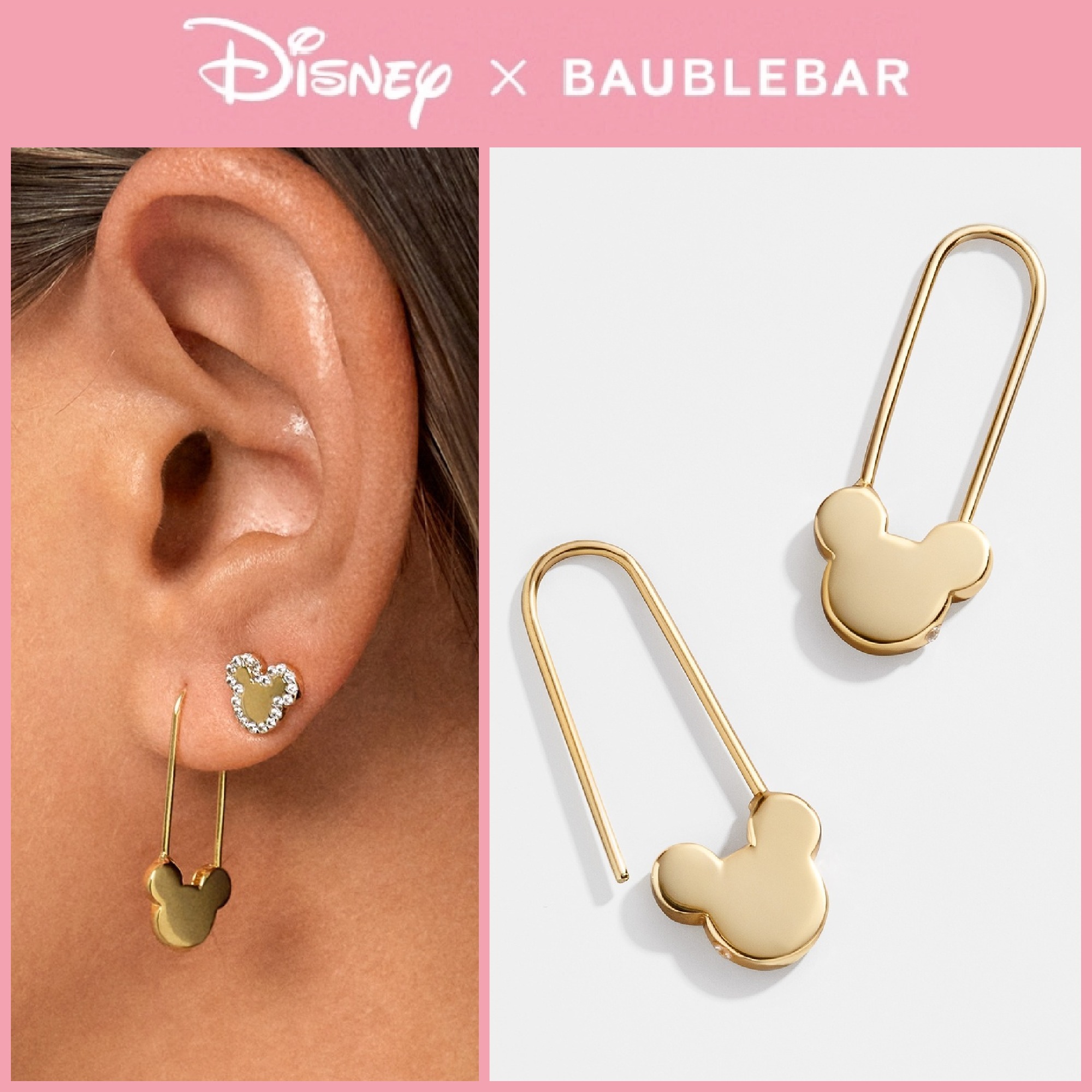 コラボ♪ 可愛い ◆ BaublebarｘDisney ◆ 18K GOLD ピン ピアス