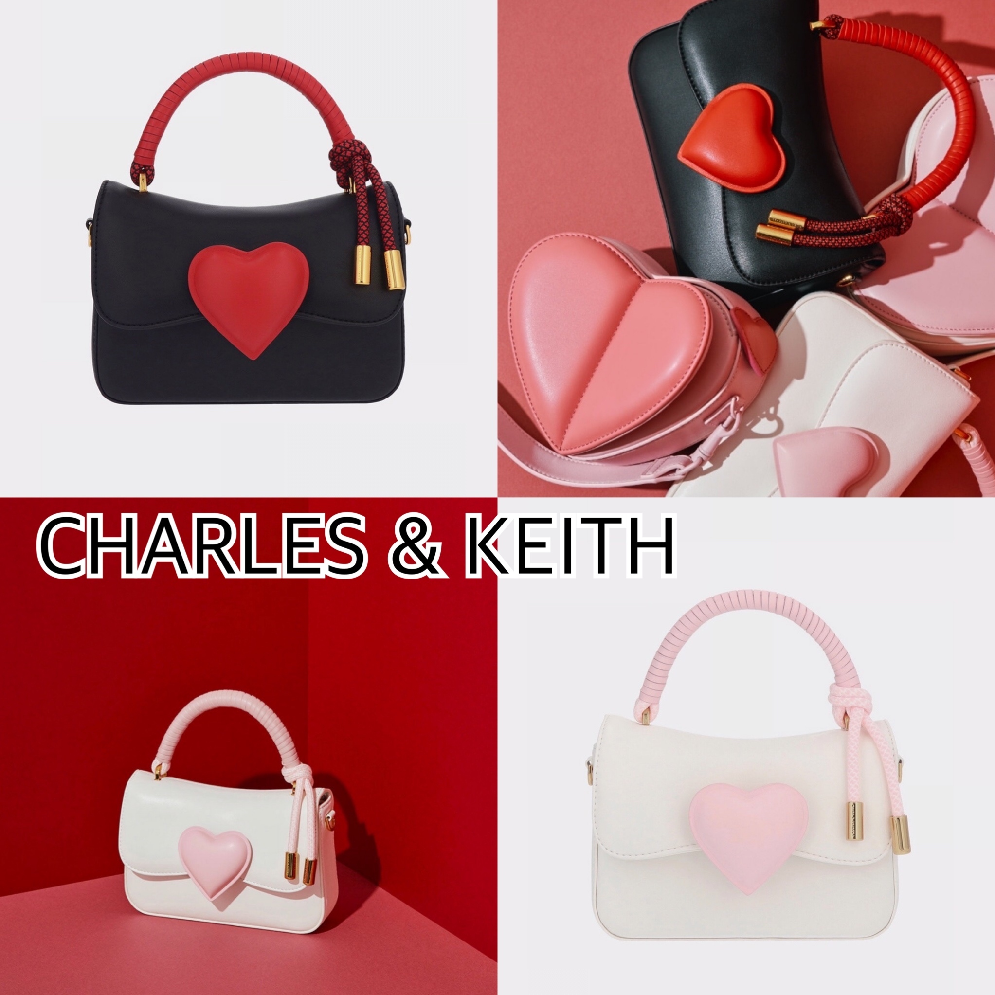 憧れの charles&keith チャールズ＆キース】ハート バッグ 小物