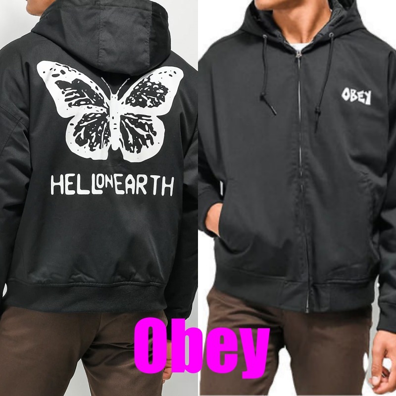 ●Obey●Hell on Earth ブラックワーク ジャケット 送料込 ブルゾン ●Obey●Hell on Earth ブラックワーク ジャケット 送料込 ブルゾン