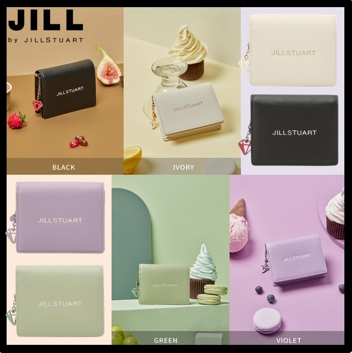 折りたたみ財布 JILLSTUART APPLE Italian cowhide beru type half wallet 関税込☆JILLSTUART☆[GELATO] PETIT CHARM COWHIDE HALF WALLET
