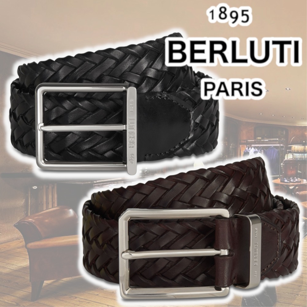 超爆安 ブレイド ステップ シンプル★BERLUTI カーフ 茶 黒 ベルト 35MM ベルト 超爆安 ブレイド ステップ シンプル★BERLUTI カーフ 茶 黒 ベルト 35MM ベルト