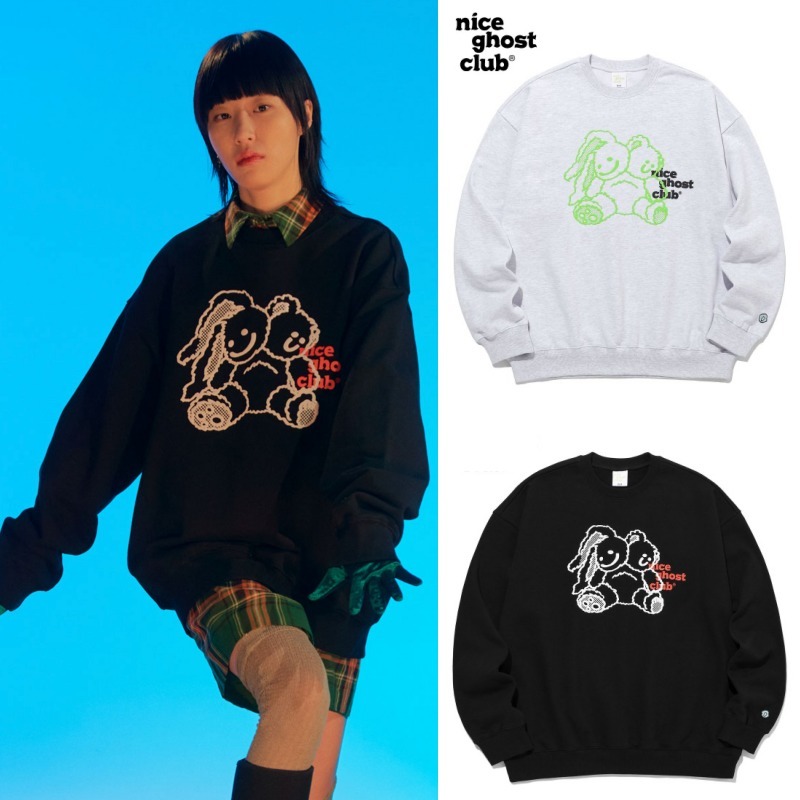 Nice Ghost Club 2022 SS Unisex Street Style Cotton Logo Sweatshirts Nice Ghost Club 2022 SS Unisex Street Style Cotton Logo Sweatshirts