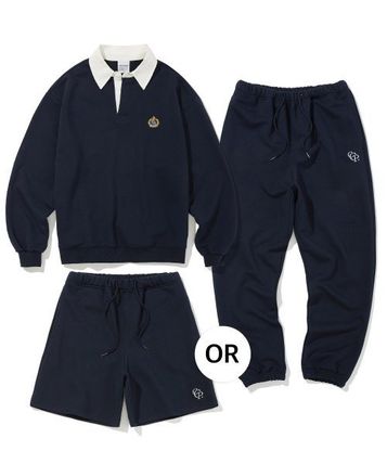 Codegraphy】CGP HERITAGE RUGBY CREWNECK SET UP / NAVY - amuch.cl
