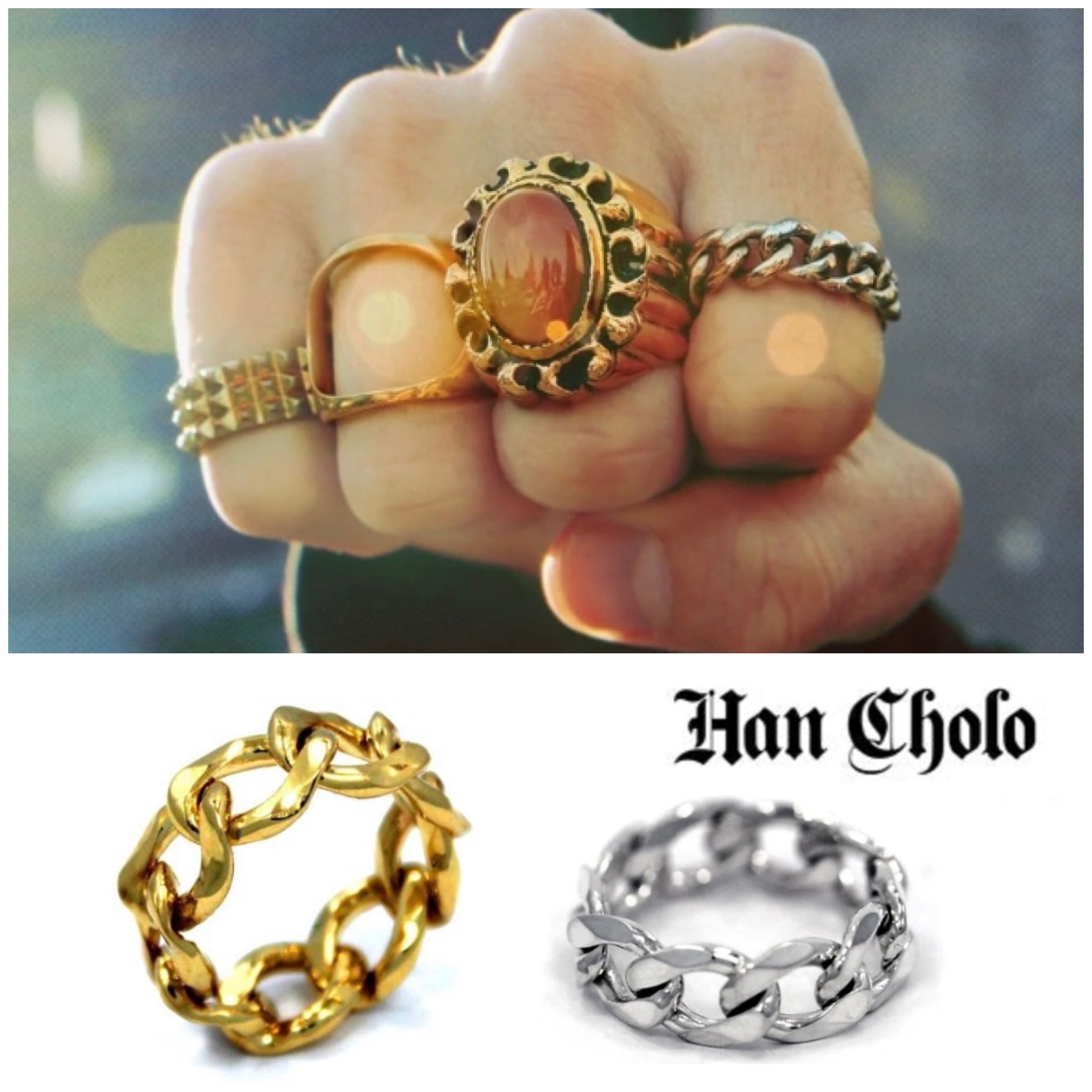 Han Cholo チェーン リング 指輪 2色
