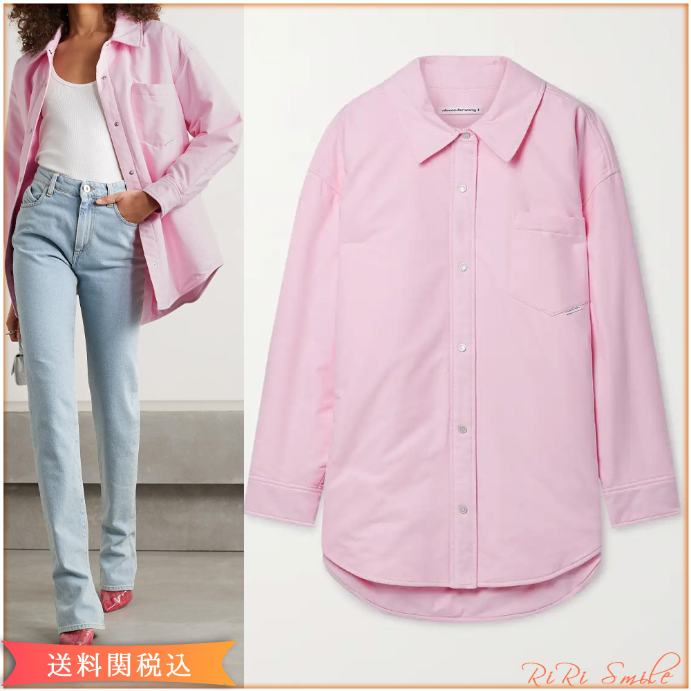 【2021年製 新品】 ALEXANDERWANG.T パッド ジャケット Oxford コットン シャツ ジャケット 【2021年製 新品】 ALEXANDERWANG.T パッド ジャケット Oxford コットン シャツ ジャケット
