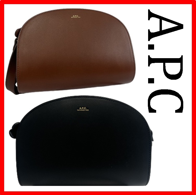 人気☆【APC】☆レザー ハーフムーン 半月型 ショルダーバッ.グ