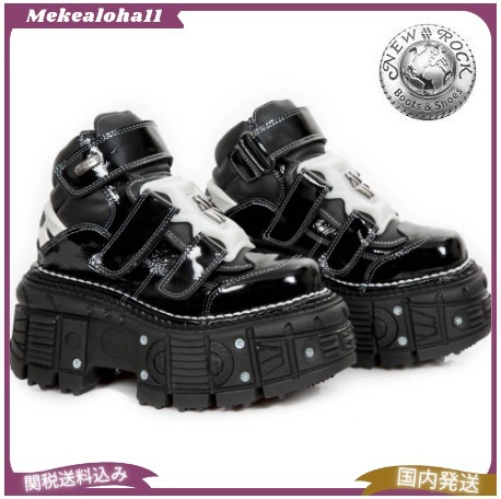 New Rock☆アンクルブーツブラックインパーフェクトM-TANK008-C7