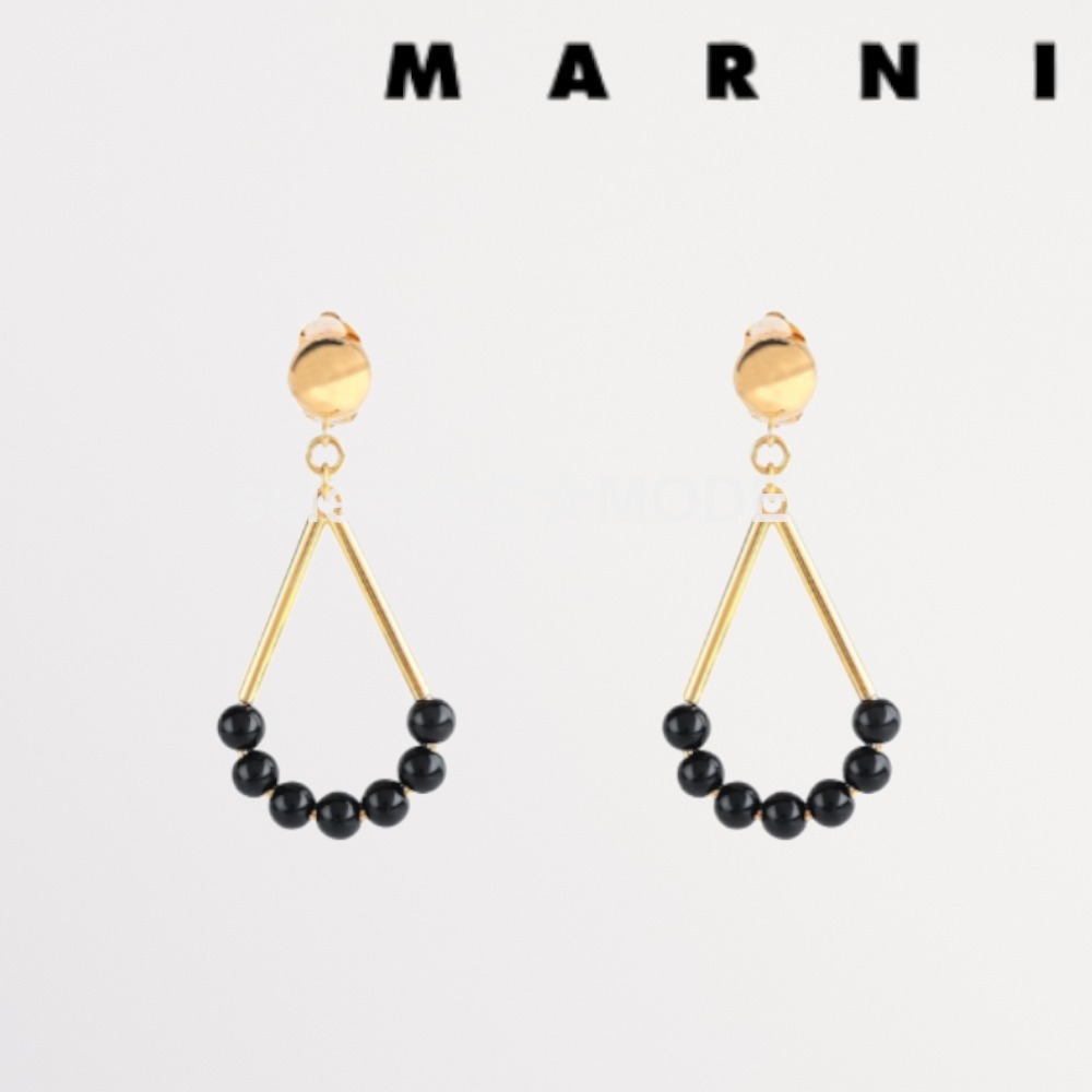 MARNI ブラックビーズ イヤリング イヤリング MARNI ブラックビーズ イヤリング イヤリング