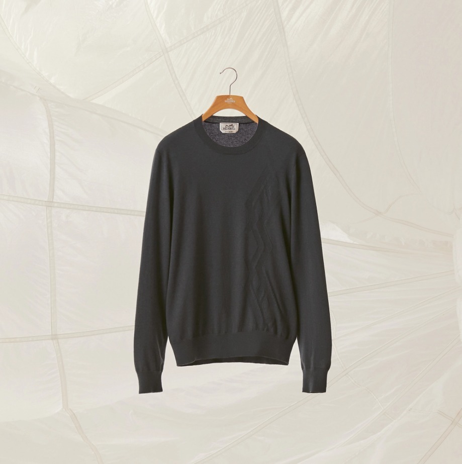 HERMES ニット・セーター HERMES お洒落☆ラウンドネック セーター カシミヤコットン 2色(9)