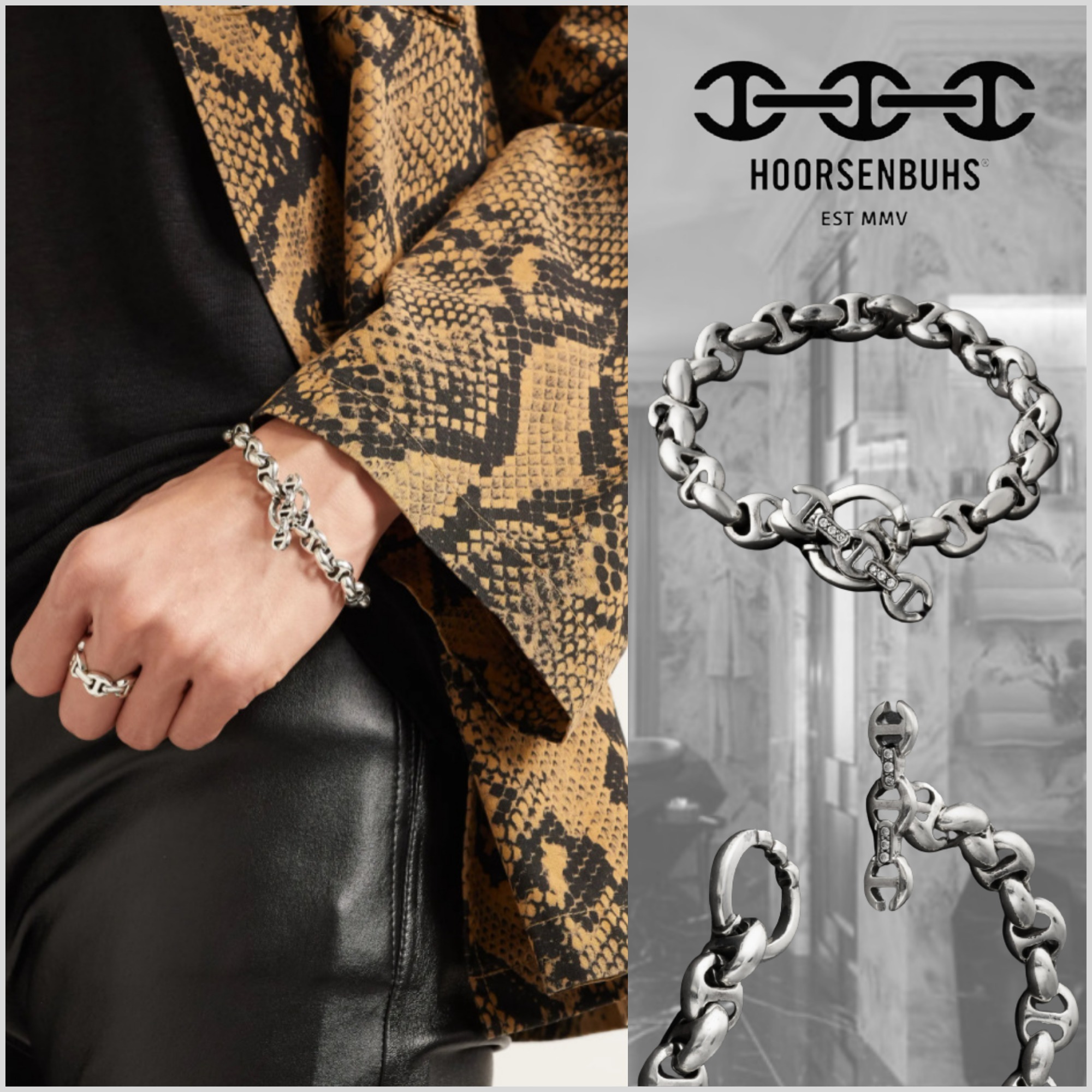 日本最級 HOORSENBUHS◆10mm Silver Diamond Bracelet ブラスレット ブレスレット 日本最級 HOORSENBUHS◆10mm Silver Diamond Bracelet ブラスレット ブレスレット