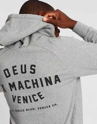 Deus Ex Machina Hoodies Unisex Long Sleeves Plain Cotton Logo Surf Style Hoodies