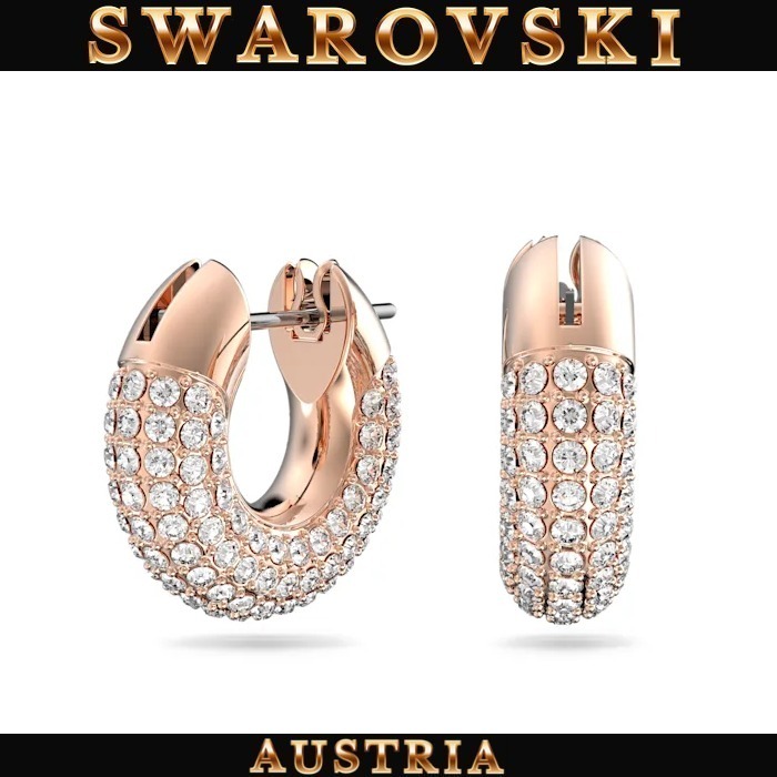 SWAROVSKI スワロフスキー Dextera フープピアス ローズゴールド
