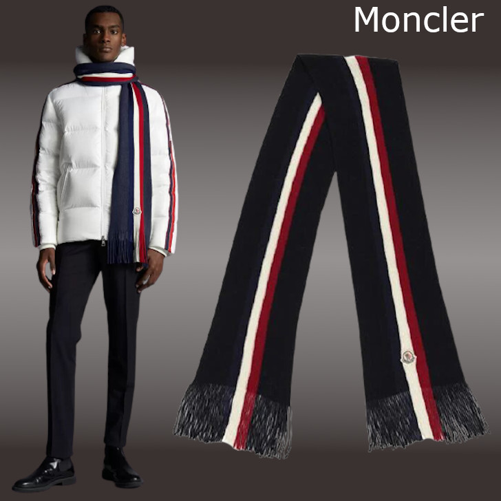 気取りのない MONCLER マフラー トリコロールスカーフ マフラー 気取りのない MONCLER マフラー トリコロールスカーフ マフラー