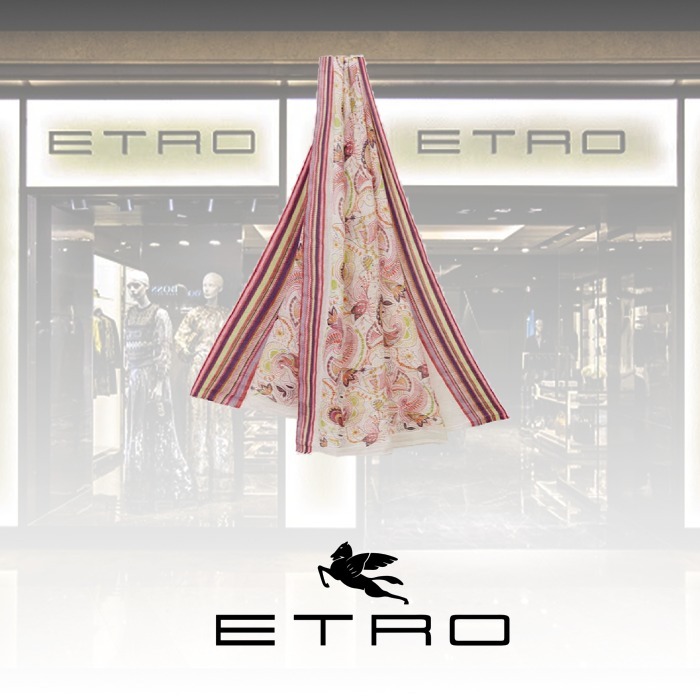 見事な 【★要注目★】ETRO ☆ ペイズリー リネン ブレンド ストール マフラー・ストール 見事な 【★要注目★】ETRO ☆ ペイズリー リネン ブレンド ストール マフラー・ストール