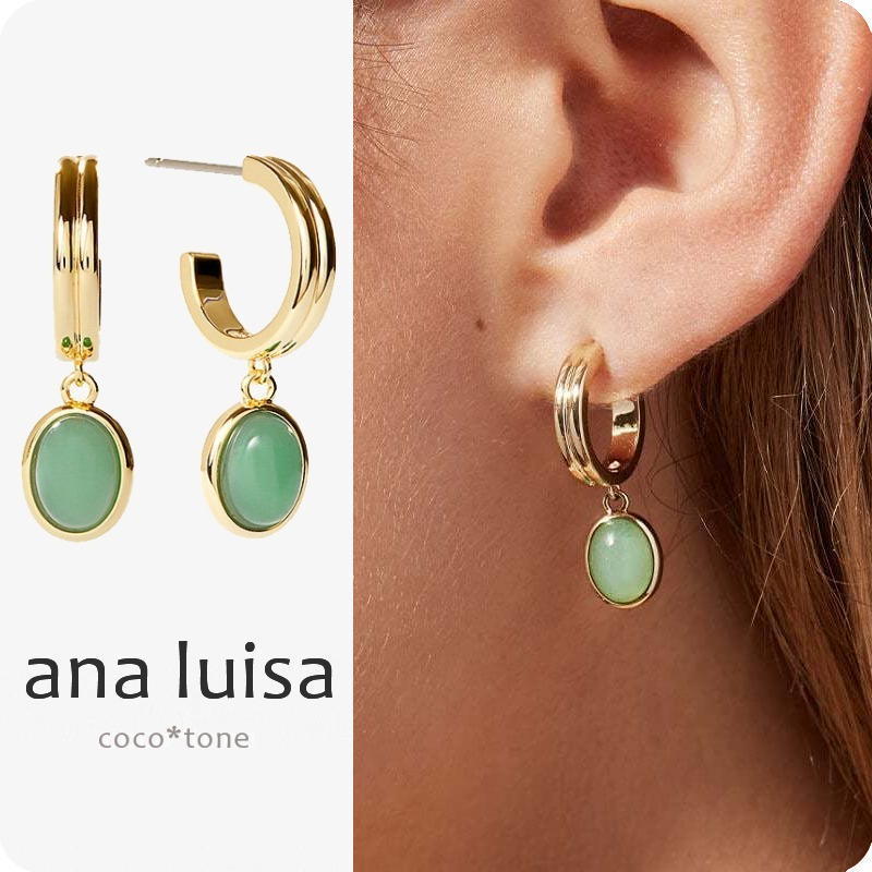 ana luisa ◆ グリーンアベンチュリン／フープピアス＊DOBBY