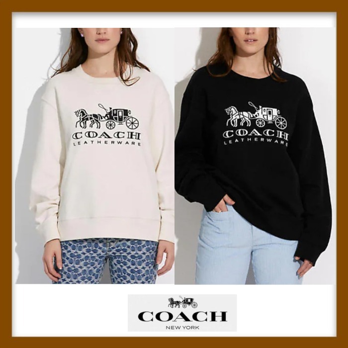 最新情報 【COACH】馬と馬車モチーフ☆オーガニックコットントレーナー スウェット・トレーナー 最新情報 【COACH】馬と馬車モチーフ☆オーガニックコットントレーナー スウェット・トレーナー