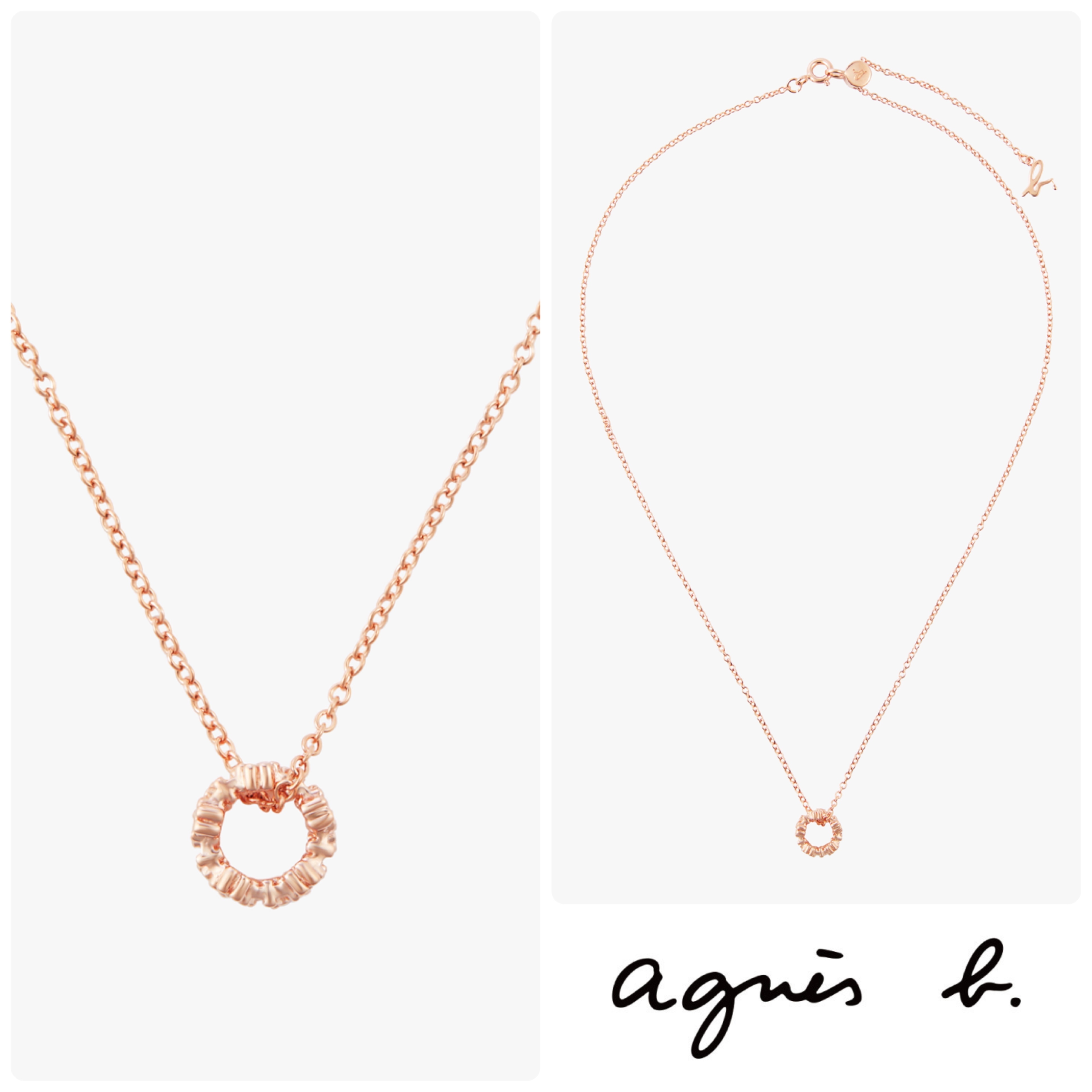 ★agnes b. アニエスベー★ ロゴチャーム付 ネックレス/送料込