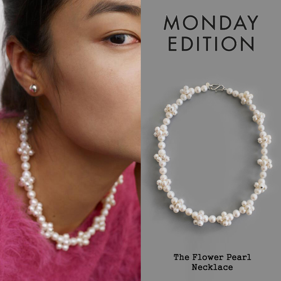 韓国発【MONDAY EDITION】The Flower Pearl Necklace☆追跡付