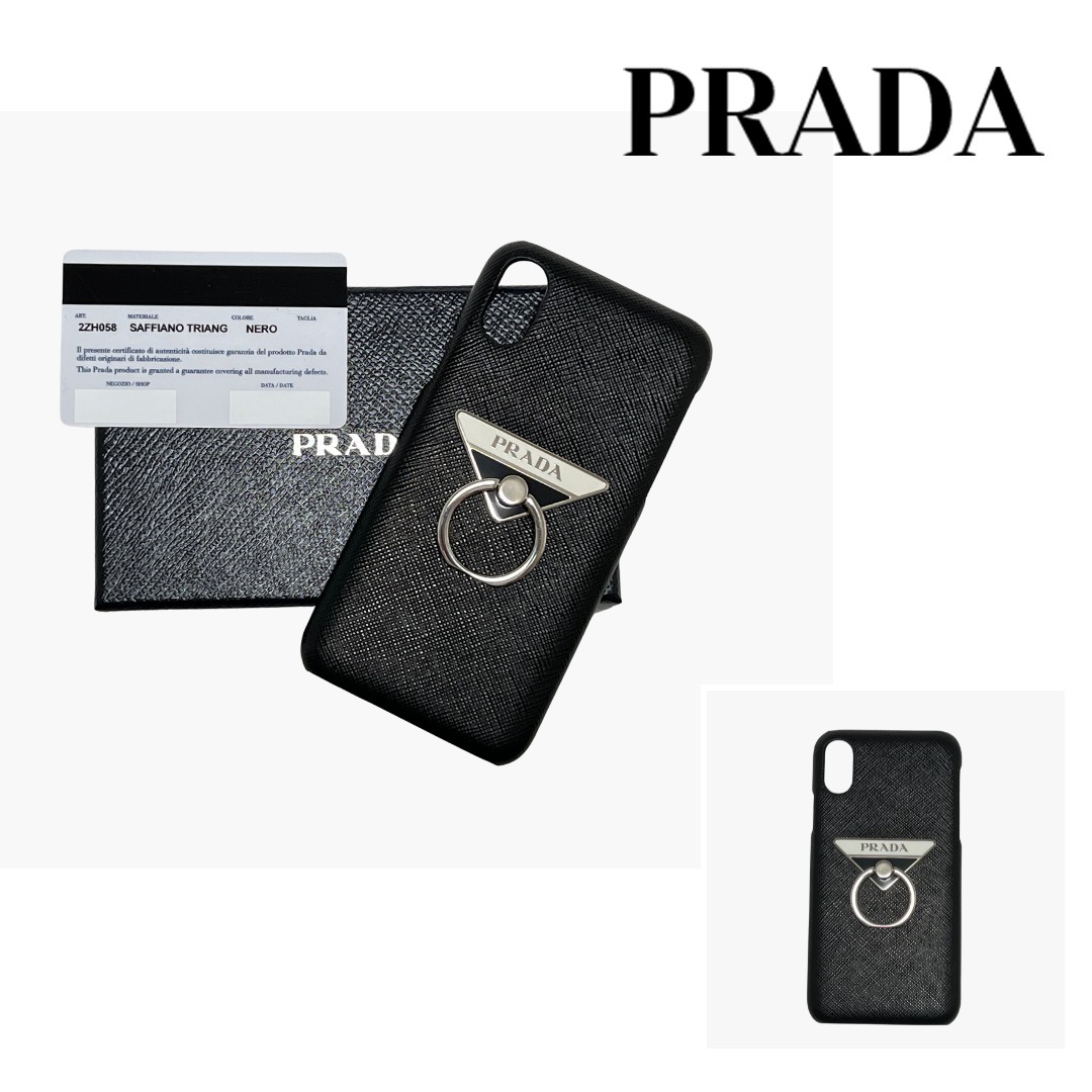 独特の素材 プラダ PRADA リング付き 携帯ケース XS iPhoneX サフィアーノ iPhone・スマホケース 独特の素材 プラダ PRADA リング付き 携帯ケース XS iPhoneX サフィアーノ iPhone・スマホケース