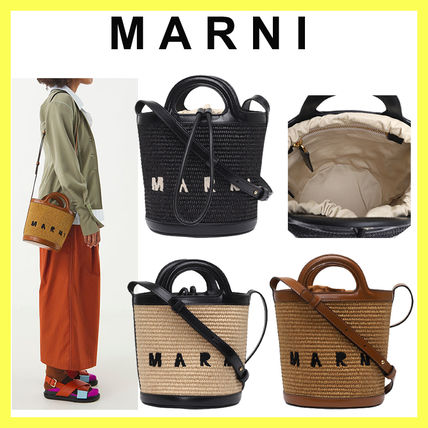 【関税込み】☆MARNI☆ GUSSET レザー バケットバッグ Marni レザーショルダーバッグ | ブラック | FARFETCH JP