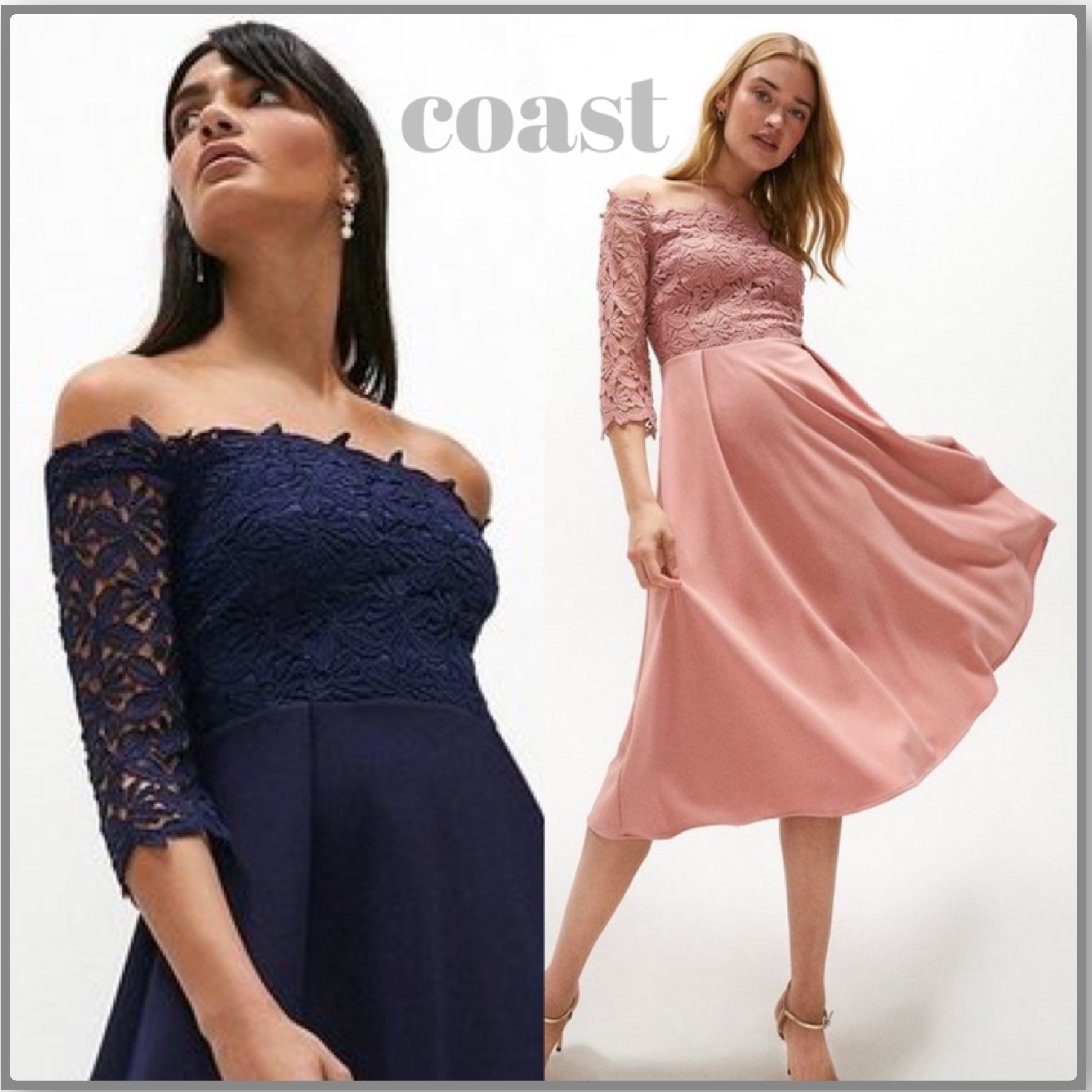 まとめ買いでお得 *Coast*レースオフショルダーワンピース パーティードレス まとめ買いでお得 *Coast*レースオフショルダーワンピース パーティードレス
