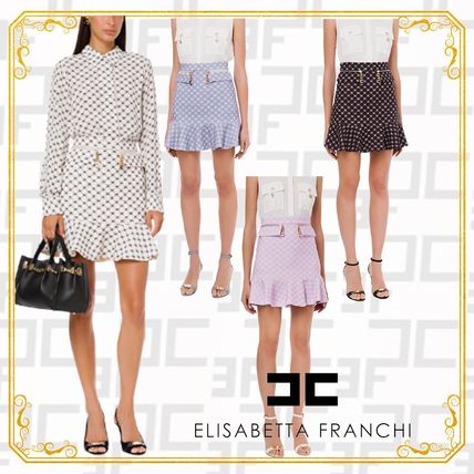ホワイト(白)系 ELISABETTA FRANCHI x ミニスカート(レディース ホワイト(白)系 ELISABETTA FRANCHI x ミニスカート(レディース